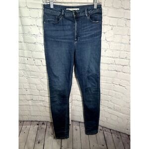 ASOS Denim Womens High Waisted Skinny Jeans Dark Wash Blue Size 28/34 Tall